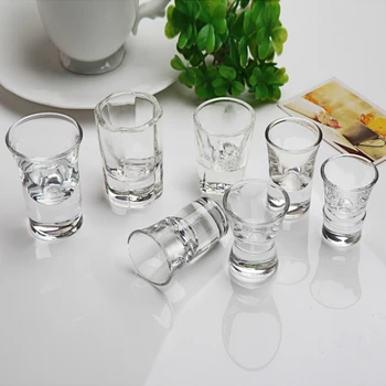 

6Pcs Small Capacity Thickened Shot Glass Deep Water Bomb Cocktail Vodka Brandy Transparent Lead-free Glass Bar Club Essential