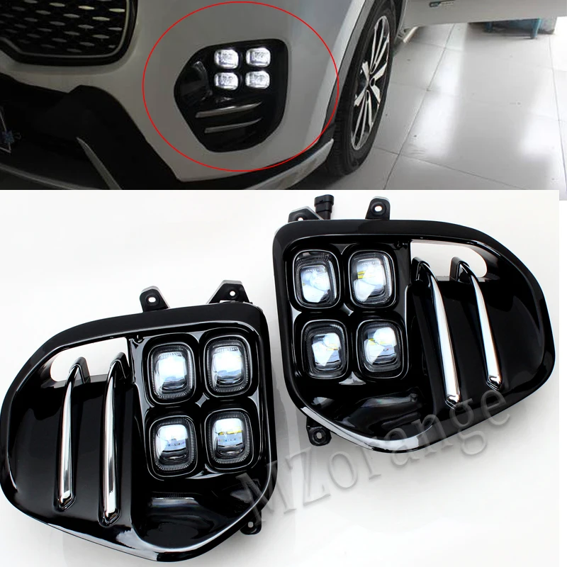 Светодиодные дневные ходовые огни противотуманные фары для Kia Sportage KX5 2016 2017 2018