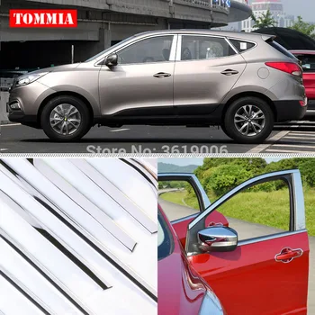 

TOMMIA Full Window Middle Pillar Molding Sill Trim Chromium Styling Strips Stainless Steel For Hyundai IX35 2010-2015