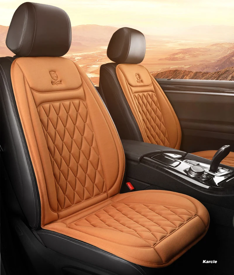 A comfortable car with heated seats and backrest covers.