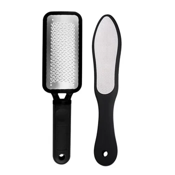 

2PCS Foot File Stainless Steel Double Sided Handheld Callus Remover Dead Skin Exfoliator Foot Scrubber Heel Scrubber