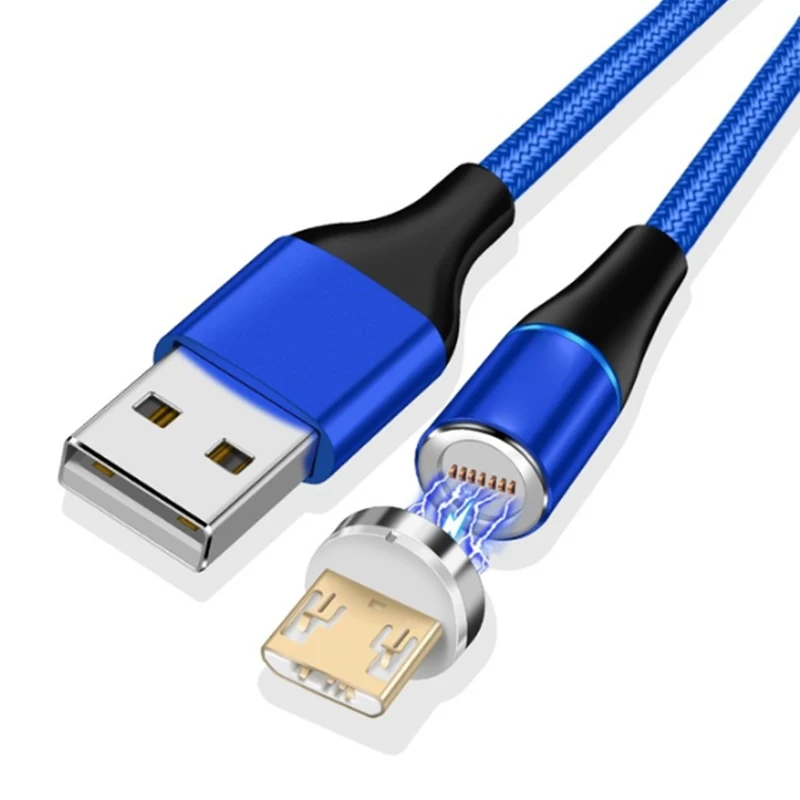 Магнитный кабель 3A Micro USB быстрое зарядное устройство для мобильных телефонов LG Android для samsung Galaxy S2 S3 S4 S5 S6 S7 Лот - Цвет: Blue Micro Cable