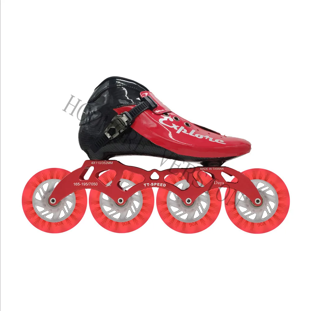 Carbon Fiber Speed Skates Shoes Adults Man Woman Inline Speed Skating Patines 4 wheels 90mm 100mm 110mm Fibre Sports Sneakers adult roller skates