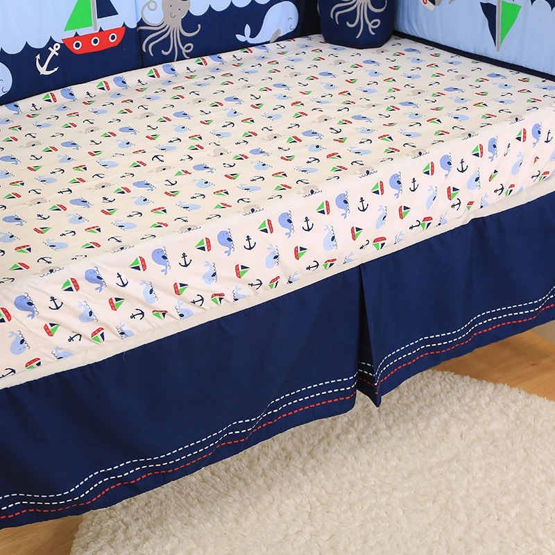Baby Bedding Set Cartoon Animals Comforter Crib Sheet Crib Skirt Crib Bumper Simple  Baby Bedding Set