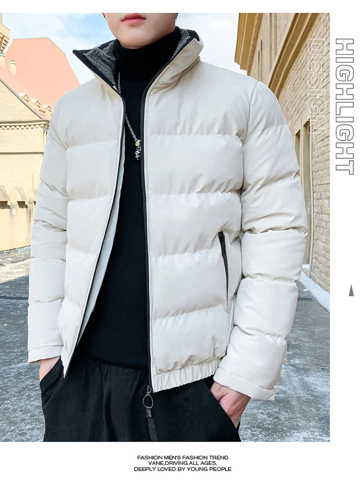 Jaqueta casual de parka grossa masculina, casaco