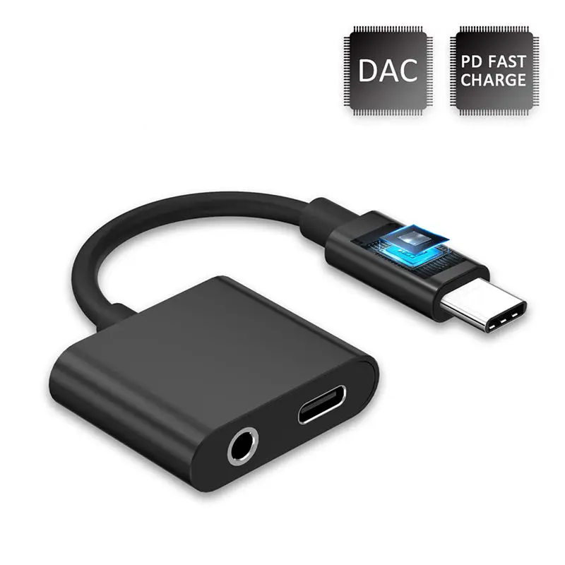 2 In 1 Usb Type C To 3 5Mm Headphone Jack Adapter For Ipad Pro Huawei P20 Pro Aux o Charger Splitter For Htc Google Pixel