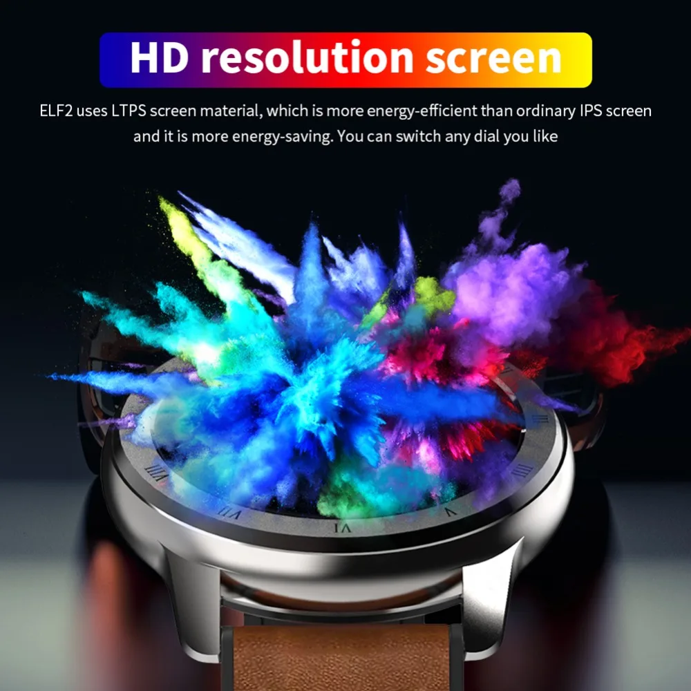 ELF2 PPG+ ЭКГ Смарт-часы 1,3 дюймов полный круглый сенсорный экран 360*360 HD разрешение чехол из нержавеющей стали сменный ремешок
