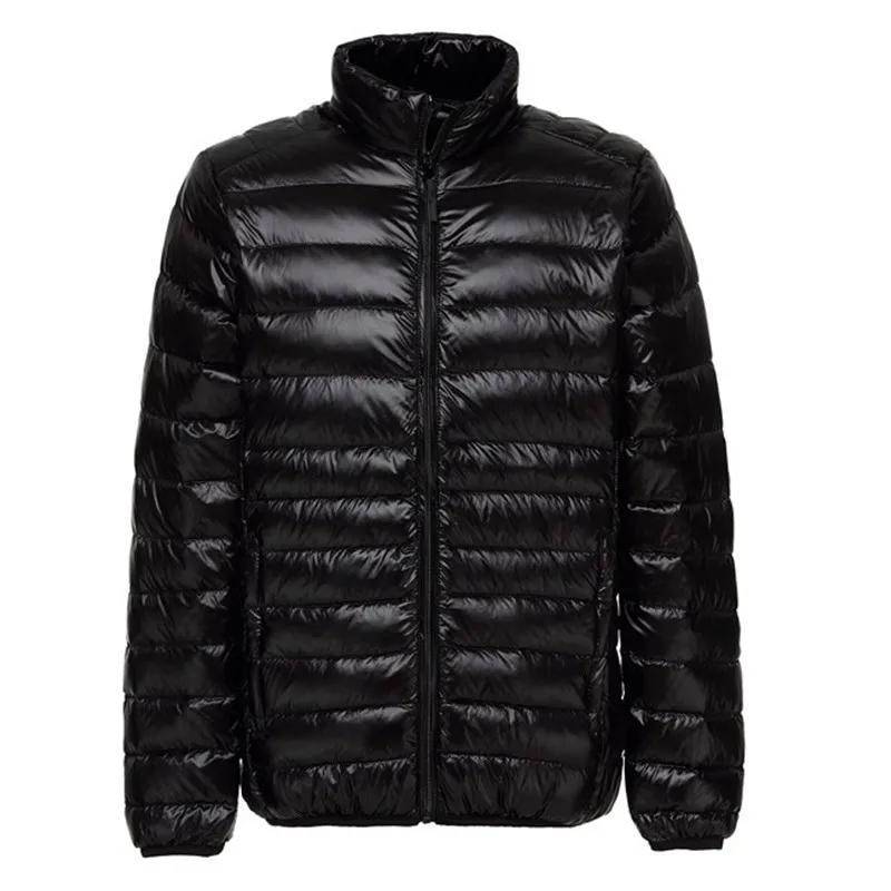 Новые мужские зимние куртки ультра легкие 90% белые пуховики повседневные портативные зимние пальто для мужчин плюс размер пуховики 5XL