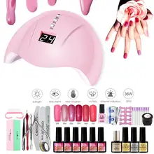 Набор для ногтей УФ-светодиодный светильник Сушилка с завивкой Гель-лак для ногтей Набор для замачивания маникюрных инструментов Электрический инструмент для снятия ногтей инструменты для дизайна ногтей