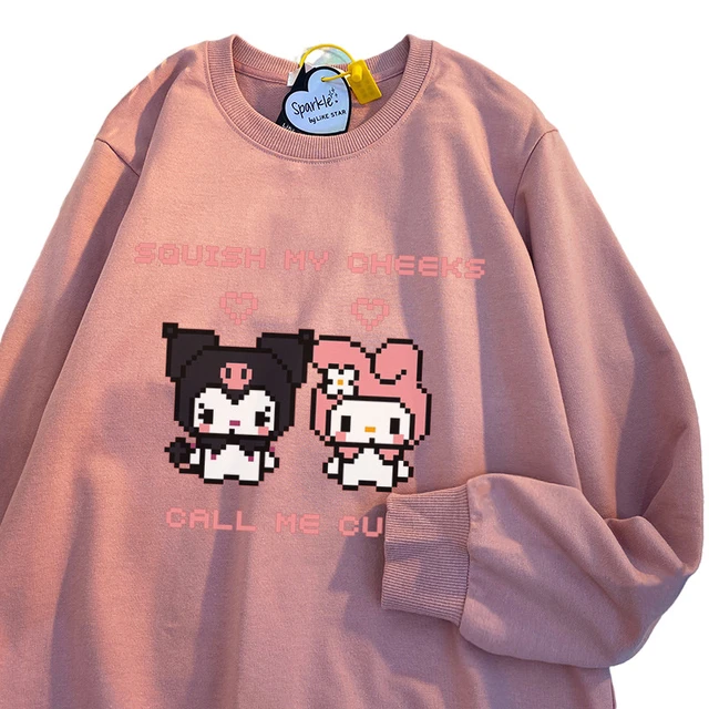 Kawaii sanriod anime série kitty bonito pulôver camisola jk outono