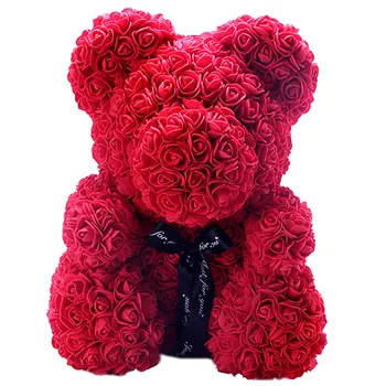 

Fake Flowers Rose Bear Doll Artificial Flowers Home Decorating Artificial Flowers Lace Decorative Christmas Flowers Dropship