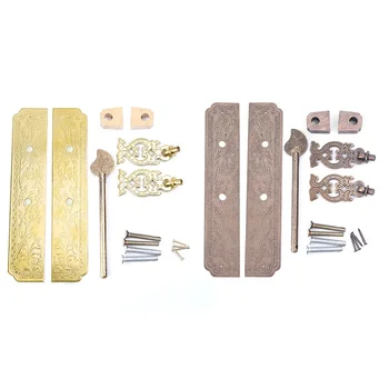 

Pure Copper Antique Door Handles Kit Retro Chinese Style Gate Pulls Furniture