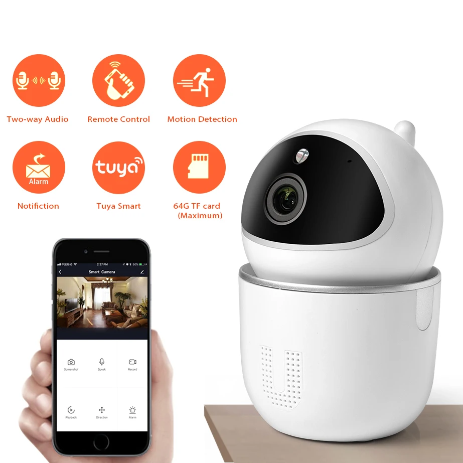 Lonsonho Wifi ip-камера, умная беспроводная камера безопасности, 1080 P, 2 МП, приложение Tuya Smart Life, двухсторонний аудио детектор движения, ночное видение
