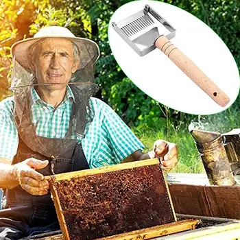 

Collect Tool Honey Scraper Shovel Bee Hive Uncapping Outdoors Stainless Steel Silver Beekeeper Harvest Honey Fork Breed