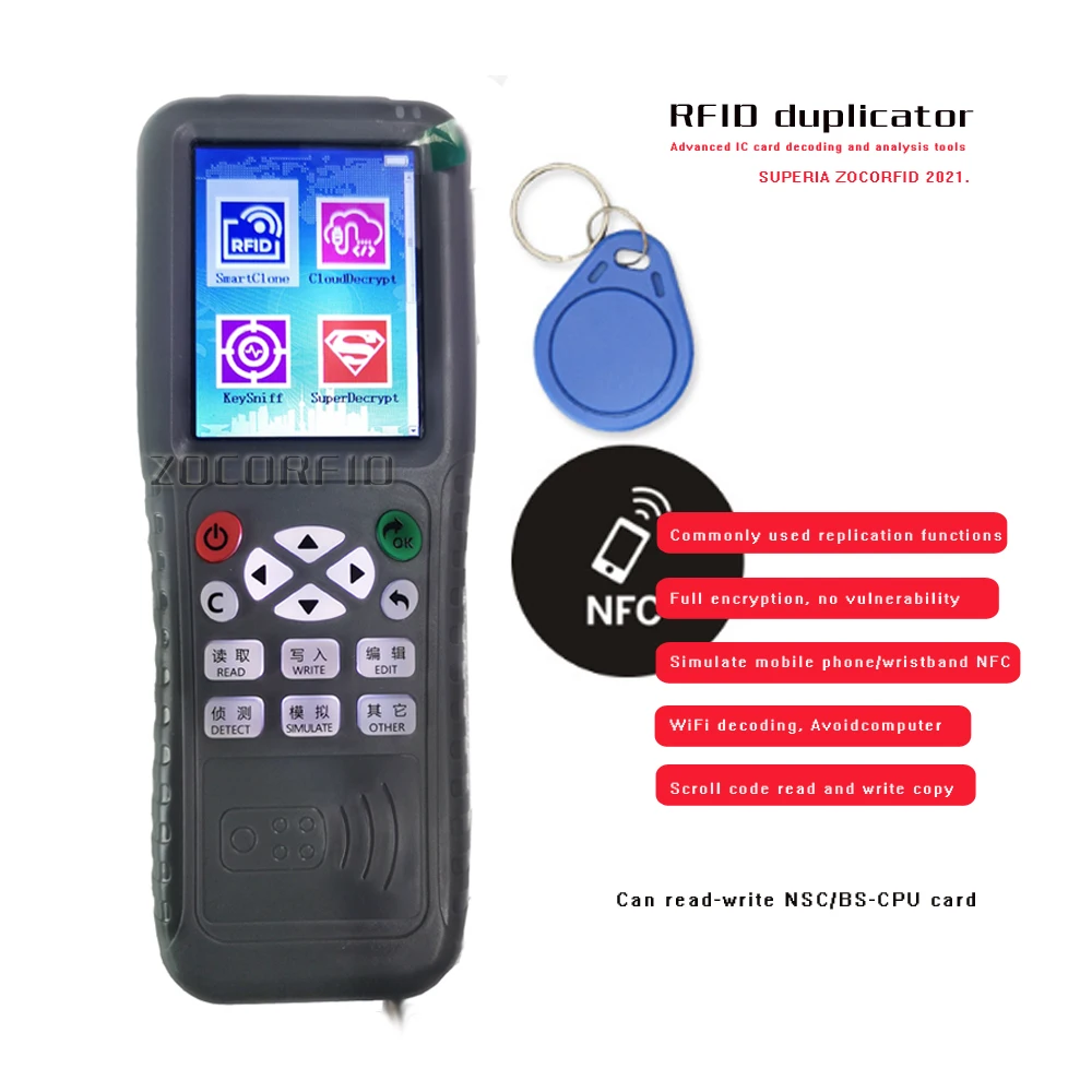 X5 English Version Newest iCopy with Full Decode Function Smart Card Key Machine RFID NFC Copier IC ID Reader Writer Duplicator |