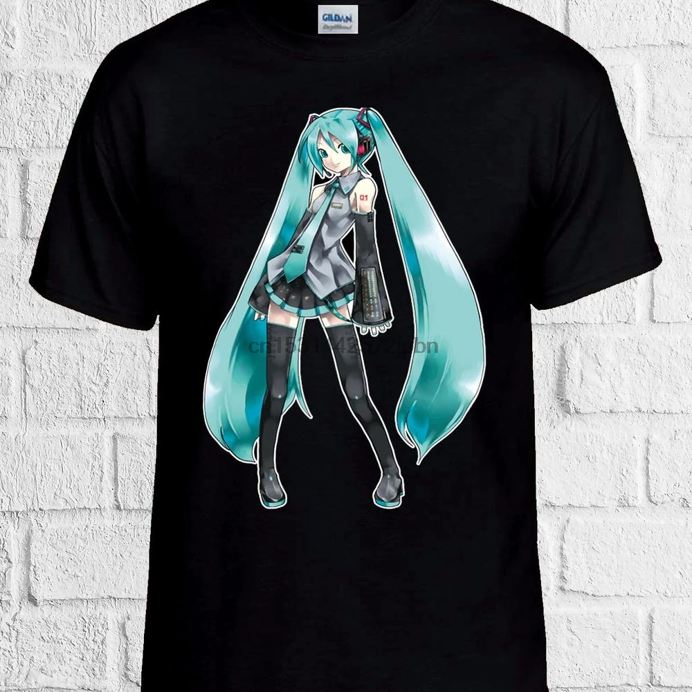 Vocaloid Miku Hatsune Аниме Манга футболка для мужчин женщин УНИСЕКС Топ без боли усиления