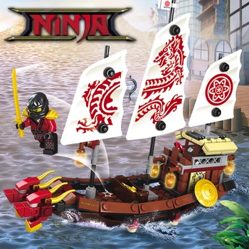 

207pcs Ninja Destiny Awards Ninja Temple Boat DIY Building Block Educational Toys For Children Compatible Lepining Ninjagoes