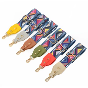 

Colored Striped Bag Straps Diy Bag Accessories Parts Replacement Shoulder Straps Handbag Belt Long Bands Handle Gold Buckle