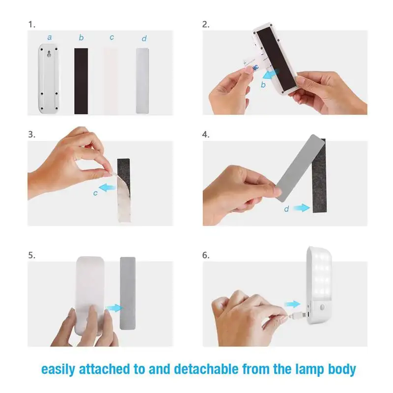 Светильник с датчиком движения [2 комплекта] ночной для шкафа Перезаряжаемый USB