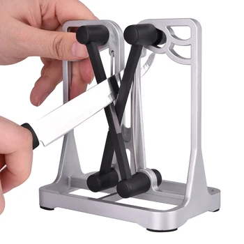

Elastic Spring Knife Sharpener Kitchen Knife Sharpener Non-slip Base Multipurpose Grinder Sharpener For Serrated Beveled Blades
