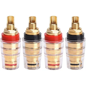 

NEW-2 Pairs 4mm Banana Plug Socket Connector Binding Post for Amplifier Speaker Terminal Socket Connector