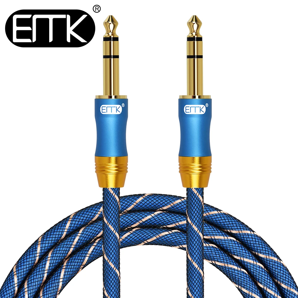 

EMK Dual 6.35mm 1/4in Aux Stereo Audio Cable Speaker 6.3 6.5 Jack Cable Male to Male 1m 2m 3m 5m 8m 10m Guitar Amplifier Mixer
