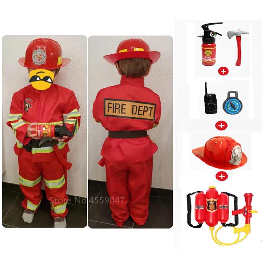 Brandweerman Kids Uniform Auto Tent Sam Cosplay Kinderen Luxe Firefighter Waterpistool 6 Speelgoed Set Meisje Kostuum gift| | - AliExpress