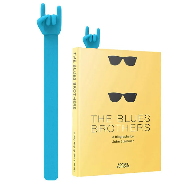 Creative Rock Gesture Music Bookmark Silicone Personalized Finger Bookmark 1PC School Office Supplies