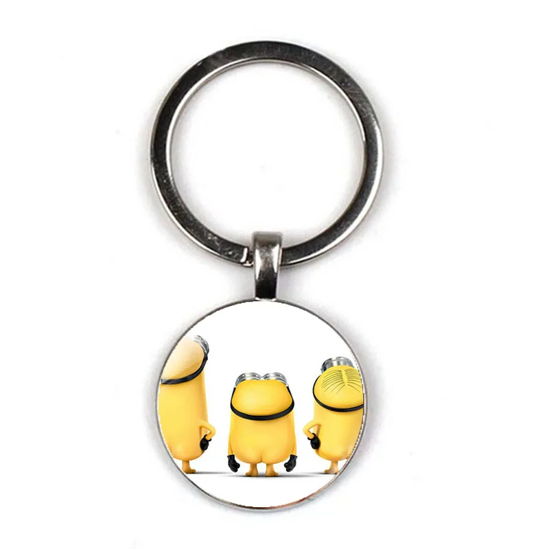 Despicable Me Minion Action Movie Glass Cabochon Keychains for Kid - Цвет: 11