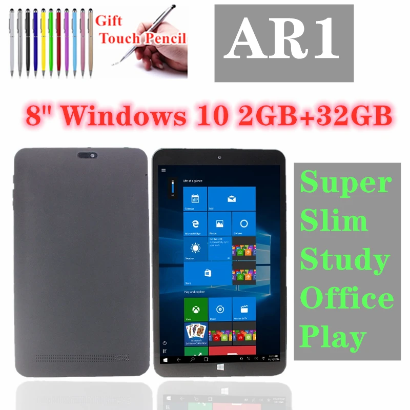 Планшетный ПК 8 дюймов AR1 2 Гб ОЗУ 32 ПЗУ Windows 10 BT 4 0 мультитач 1280*800 IPS Z3735F ЦП офисные