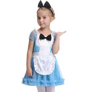

Halloween Children's Garment Cosplay Performance Girl Maid Dress Sleeveless Dresses
