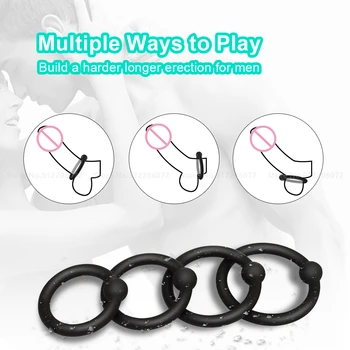 3-8 PCS Men's Silicone Cock Ring Erection Ring for Ejaculation Delay Sex Toys for Men Couples Clitoris Stimulator Penis Ring 4