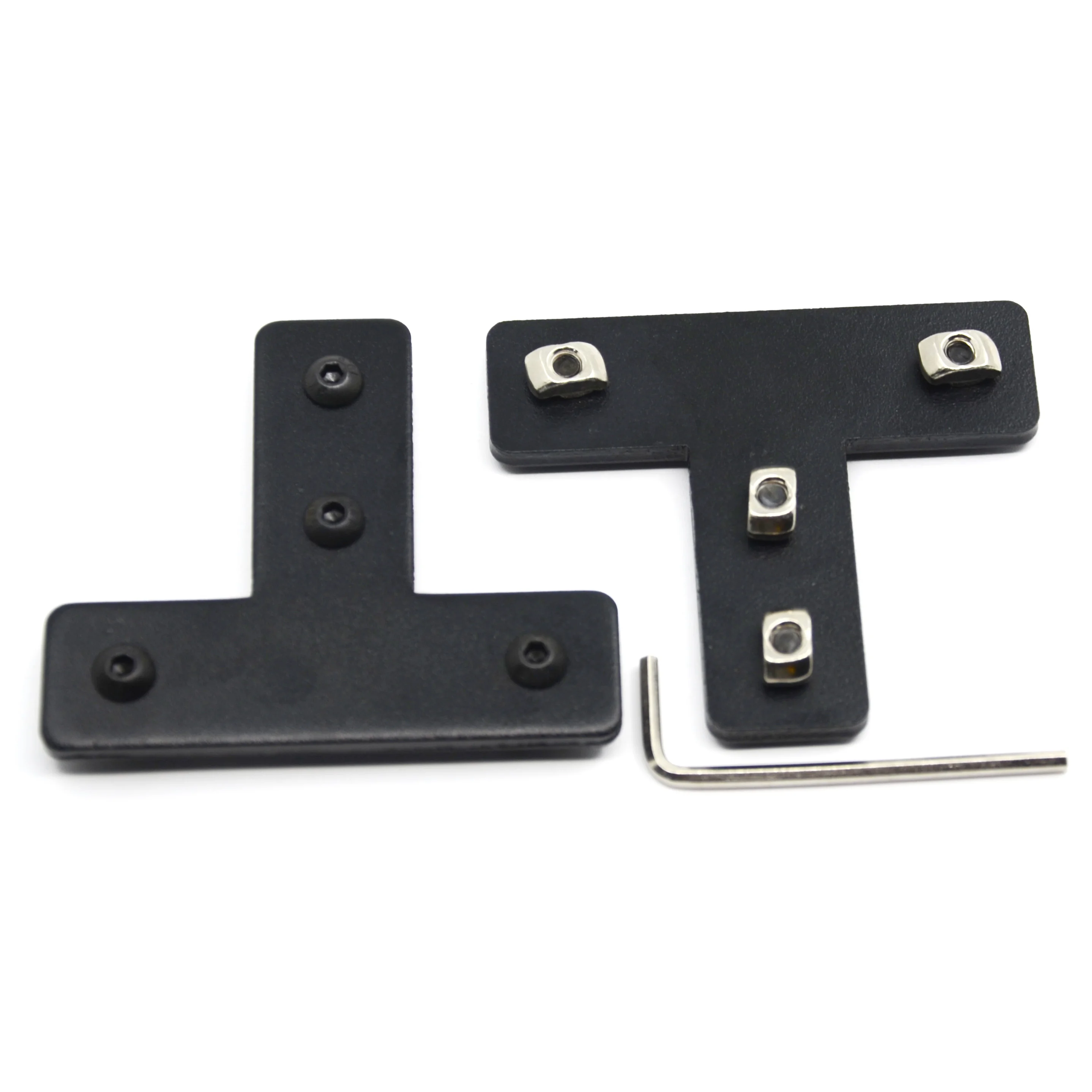T-Shape Corner Bracket Plate with M4 Screws+M4 T-Nuts, 4-Hole Outside Joining Plate for 2020 Series Aluminum Profile 3D Printer