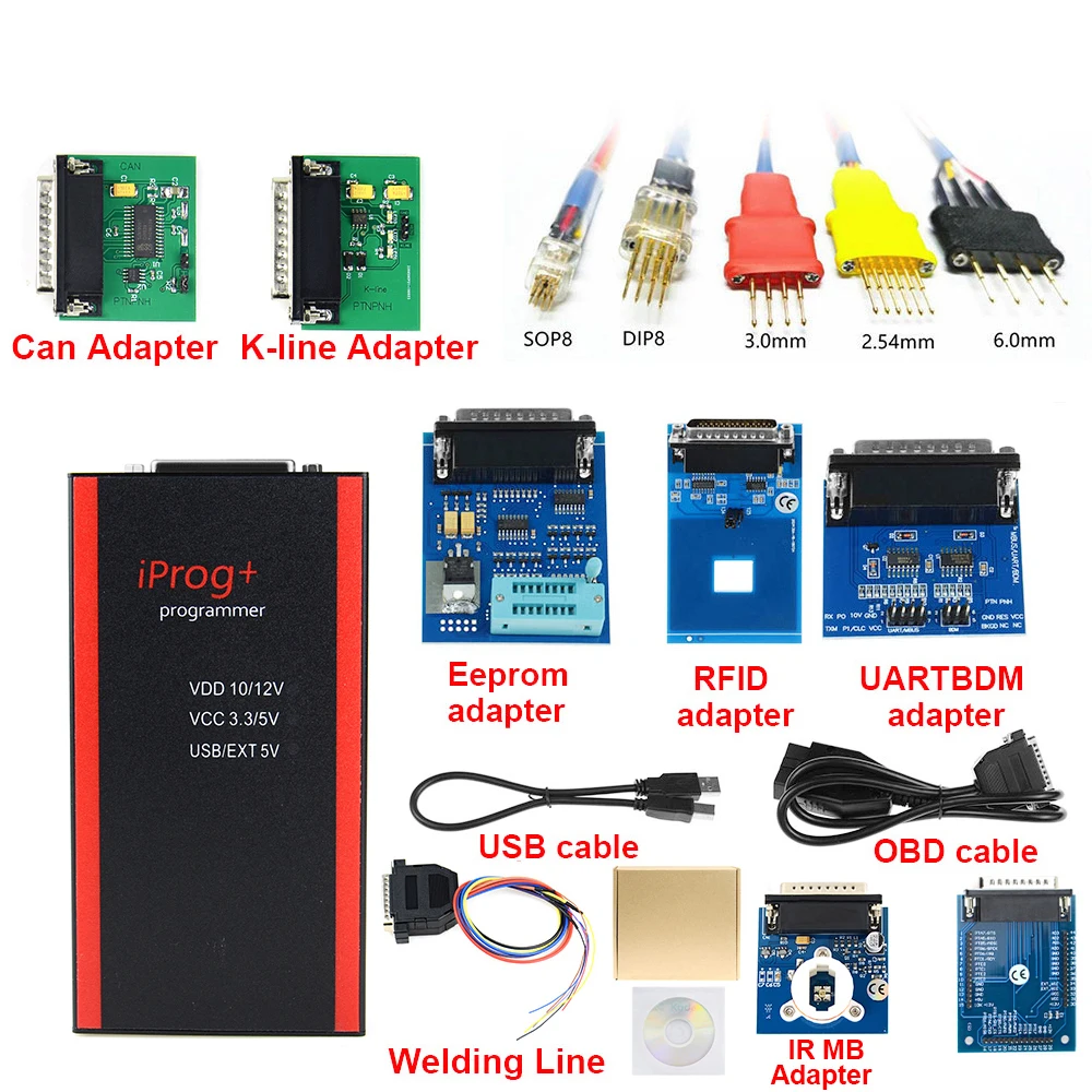 2022 V87 Iprog+ Key Programmer Support IMMO + Reset Iprog Pro Till 2019 with 11 adapter with free shipping engine temperature gauges Diagnostic Tools