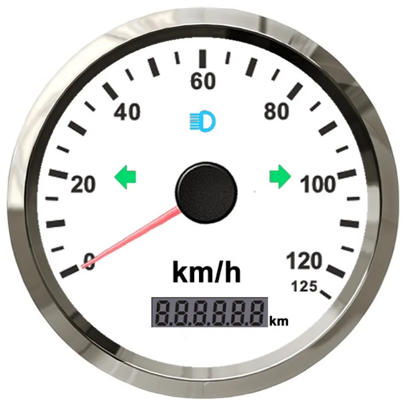 85 мм gps Спидометр 125/200 км/ч с gps антенной для мотогонок водонепроницаемый IP67 Предупреждение о превышении скорости 12 В 24 В - Цвет: 125K-WS