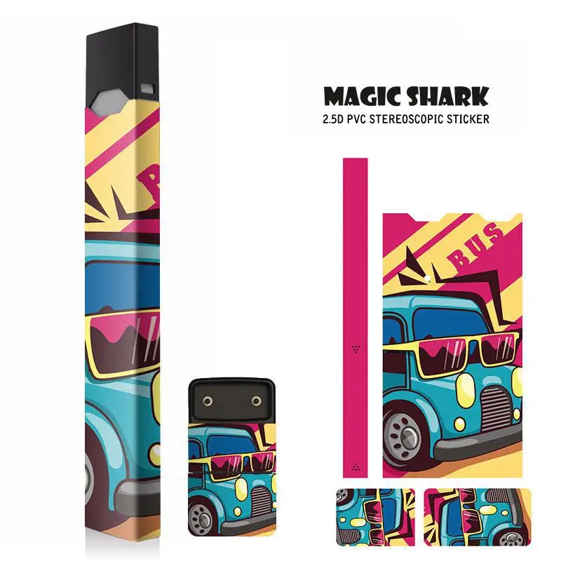 Magic Shark Vintage Car Motorcycle Eagle No Fade Sticker For Juul E Cigarette Protective Skin Case Cover 1pc/lot | Мобильные