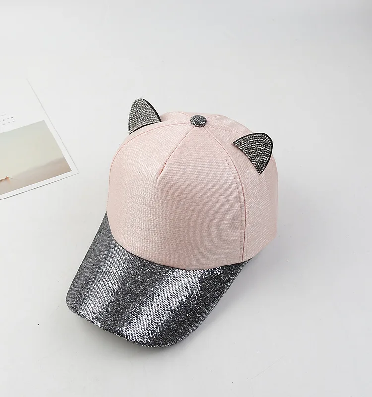 Женские бейсболки Kawaii с ушками животных, милые корейские Стильные Простые Женские солнцезащитные затеняющие универсальные повседневные женские кепки в стиле Харадзюку