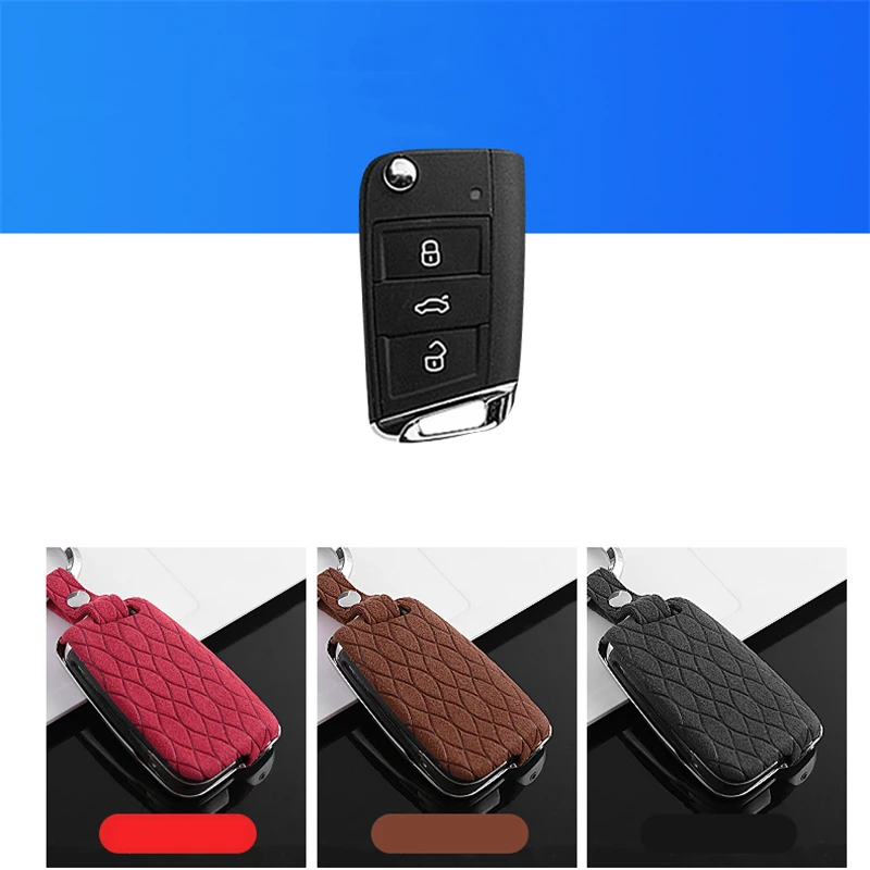 Флип Меховой чехол для ключа автомобиля для VW Bora Jetta POLO Passat Skoda octevia A5 Fabia seat Leon Golf-7 Tiguan-L Gte аксессуары