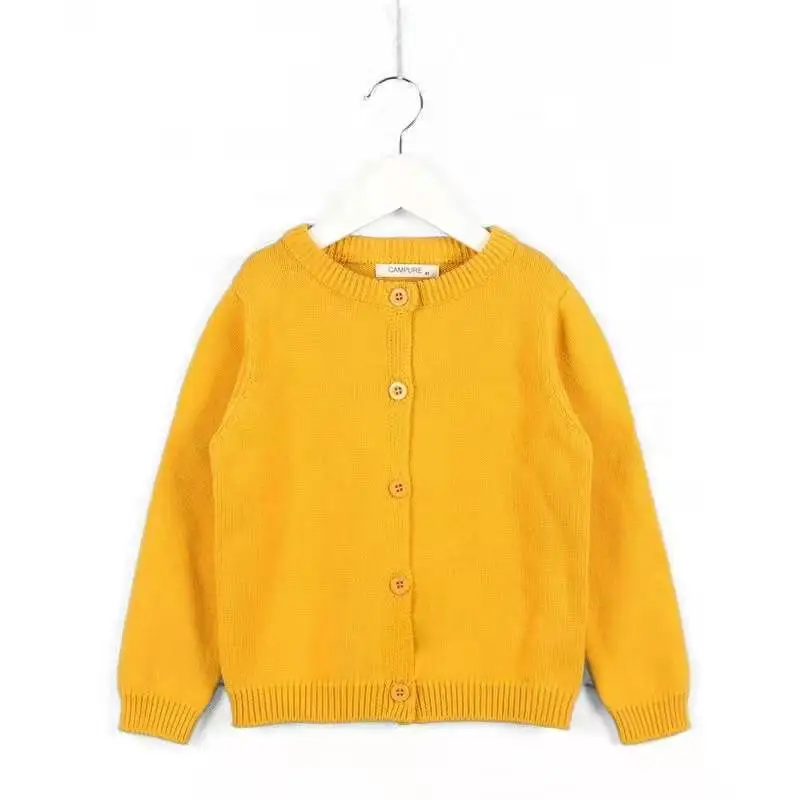 Yellow two Осенне-зимний вязаный кардиган ярких цветов для маленьких мальчиков и девочек; свитер; детская хлопковая одежда для малышей; верхняя одежда; пуловер - Цвет: Yellow two