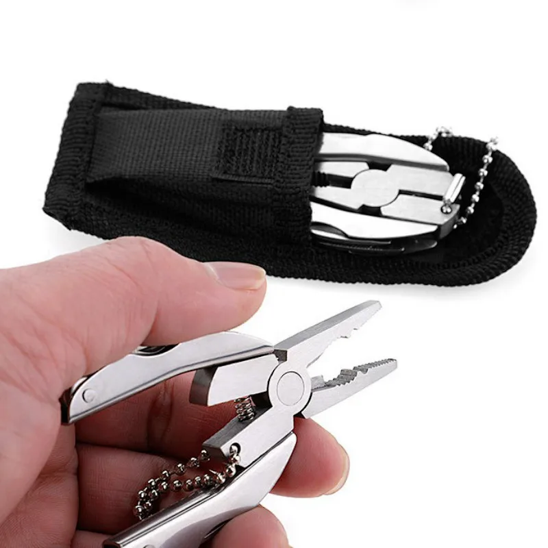 

New Outdoor Stainless Steel Multifunctional Folding Pliers Keychain Screwdriver Hiking Survival Tool Outdoor Camping Travel Set