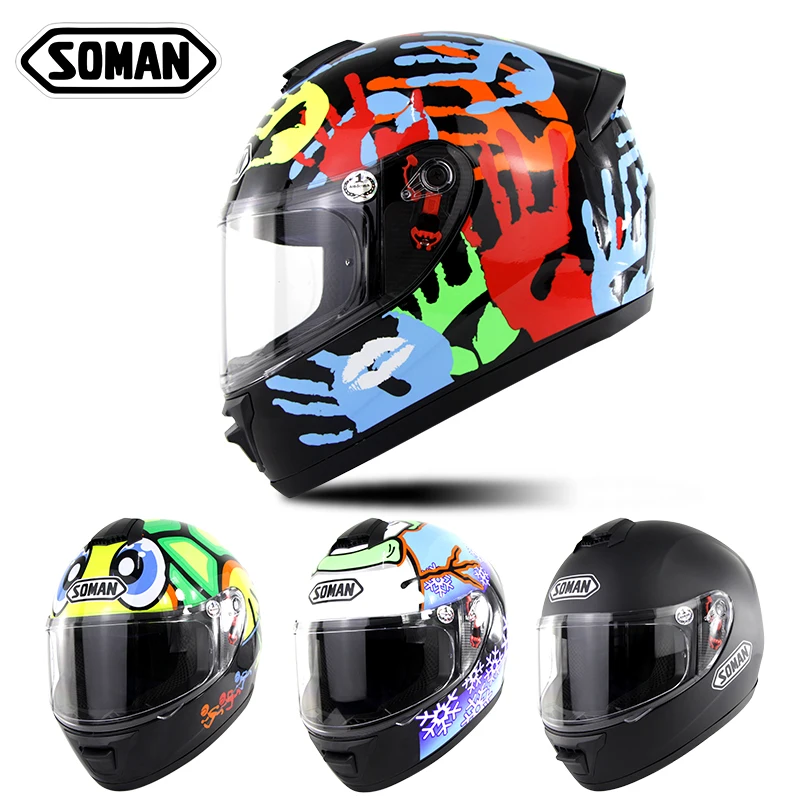 Soman casco мотоциклетный шлем Capacete с полным лицевым покрытием ретро классический