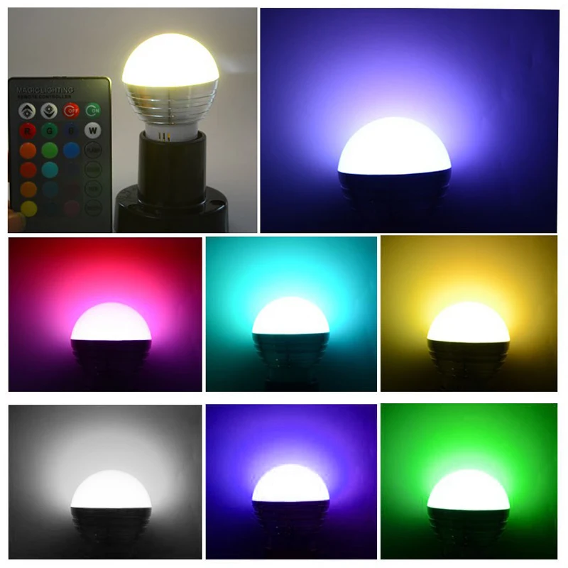 E27 / E14 Светодиодный 16 меняющий цвет RGB Волшебная светодиодная лампочка