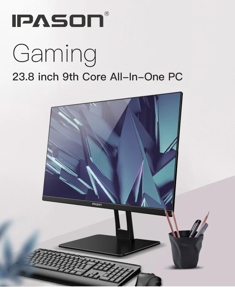 IPASON Mover X 23,8-дюймовые ультратонкие все-в-одном компьютеры 9th Gen Intel i3-9100F DDR4 8G ram 240G SSD GT1030-2G Дискретная карта