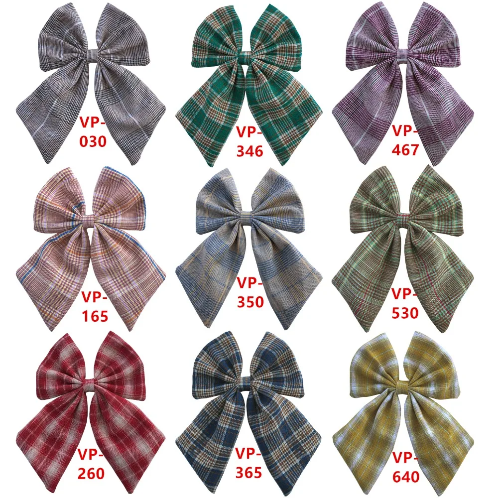 Cotton Linen Fabric Hair Bows Boutique Hair Clips Sailor Bow Barrettes Hairgrips Baby Girls Women Hair Accessories Headwear head accessories female