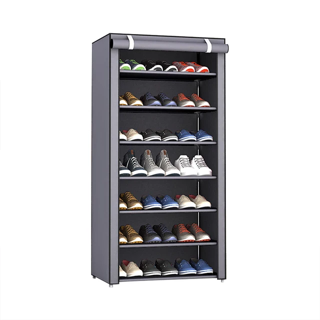 4/5/6/8/10 Layers Shoes Rack with Dustproof Cloth Non-Woven Fabric Shoe Stands Organizer Closet Home Shoes Storage Holder Shelf 30x60x123cm