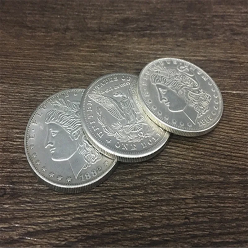 Triad Coins (версия Morgan) от Joshua Jay Magic Tricks Clsoe Up Исчезающие монеты Magia иллюзия трюк