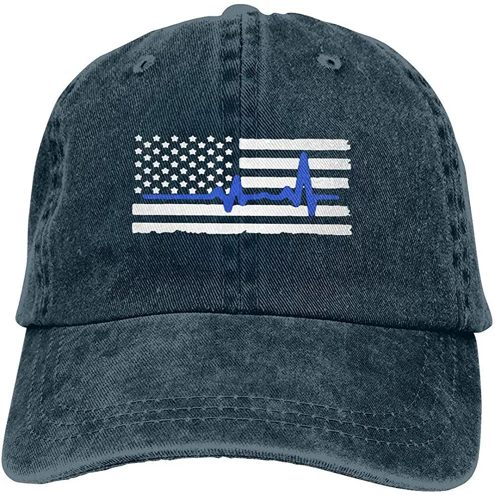 Мужская и Женская Полицейская бейсбольная кепка с синей линией, джинсовая кепка для папы, Кепка водителя грузовика