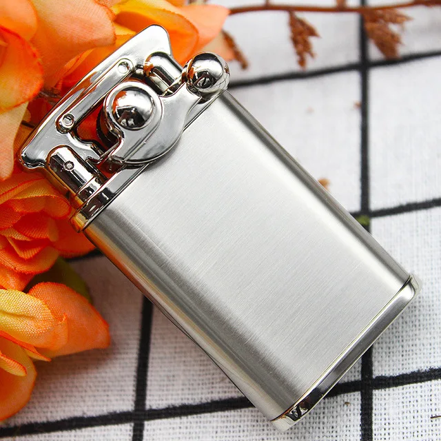 Silver Chief Rocker Arm Ретро креативные ветрозащитные металлические керосиновые зажигалки, бензин, керосин, кремень, бензин, винтажная зажигалка, подарки - Цвет: Silver