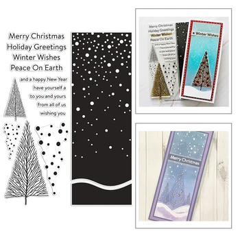 

2020 New Merry Christmas Tree Metal Cutting Dies and Transparent Stamp For Cut Card Paper Craft Making Background Scrapbooking