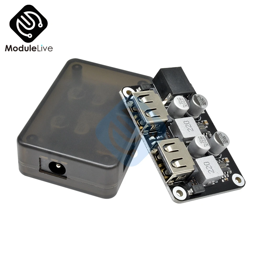 Double TWO Dual 2 USB Fast Charger Buck Module Input 6V 30V Single Port 24W Support QC2.0 QC3.0 QC 2.0 3.0 Car Board With Case|AC/DC Adapters| - AliExpress